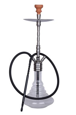 Nargile uzun boylu siyah bir hortum ile ince bir gövde ile