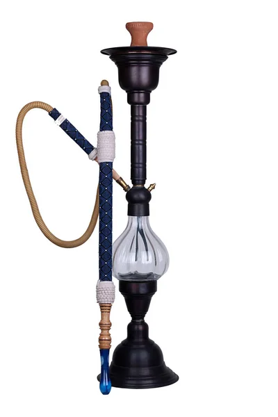 Hookah Vidrio Con Cuerpo Plateado Similar Una Luminaria Ramo Flores — Foto de Stock