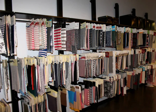 Photos from the display room and fabric selection — Stock Photo, Image