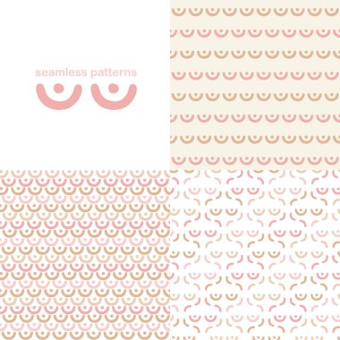 Kusursuz desenlerle soyut meme. Vektör çizim seti.