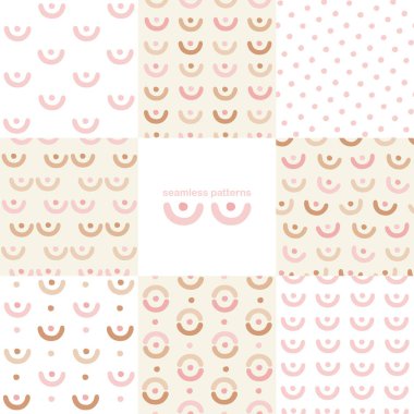 Kusursuz desenlerle soyut meme. Vektör çizim seti.