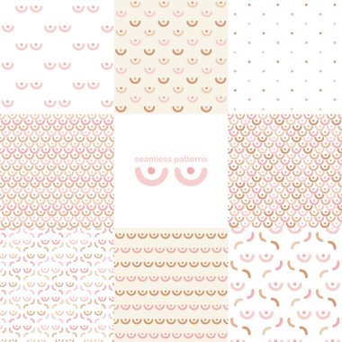 Kusursuz desenlerle soyut meme. Vektör çizim seti.