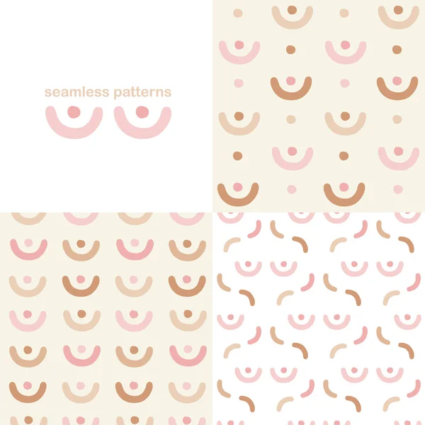 Abstract Breast Seamless Patterns Vector Illustration Set — Stock Vector