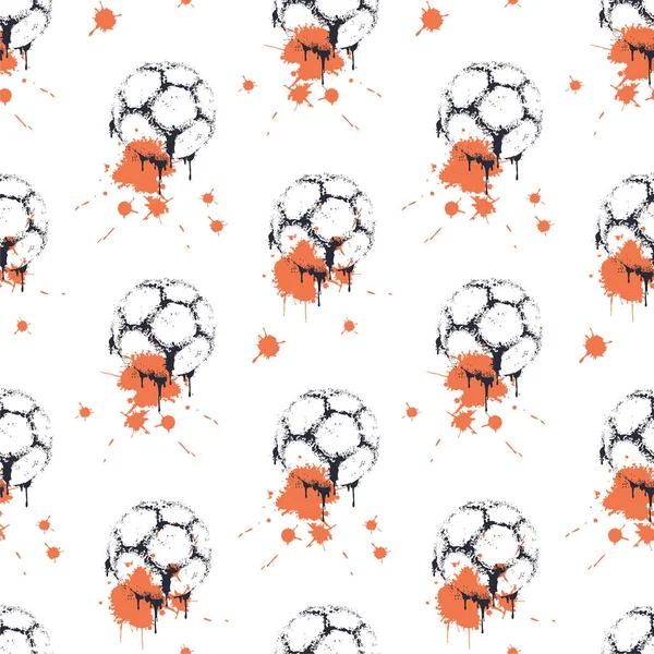 Soccer Ball Vector Illustration Seamless Pattern — Stock Vector