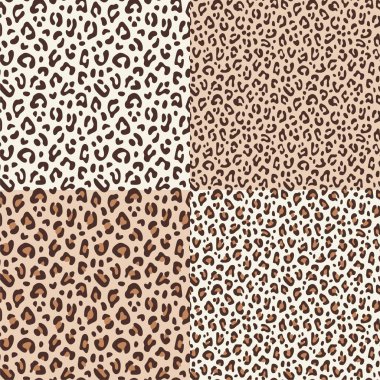 Ayarlamak. Leopar izi. Desenleri ile vektör illüstrasyon.