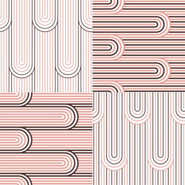 Ayarlamak. Soyut çizgiler. Vektör çizim desenleri.