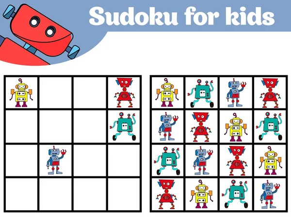Sudoku Παιχνίδι Για Παιδιά Τις Εικόνες Λογική Παιχνίδι Για Παιδιά — Διανυσματικό Αρχείο