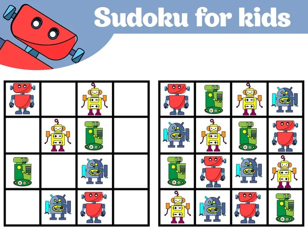 Sudoku Παιχνίδι Για Παιδιά Τις Εικόνες Λογική Παιχνίδι Για Παιδιά — Διανυσματικό Αρχείο