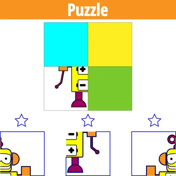 Jogo Puzzle Jogo Educacional Visual Para Crianças Ficha Trabalho Para — Vetor de Stock