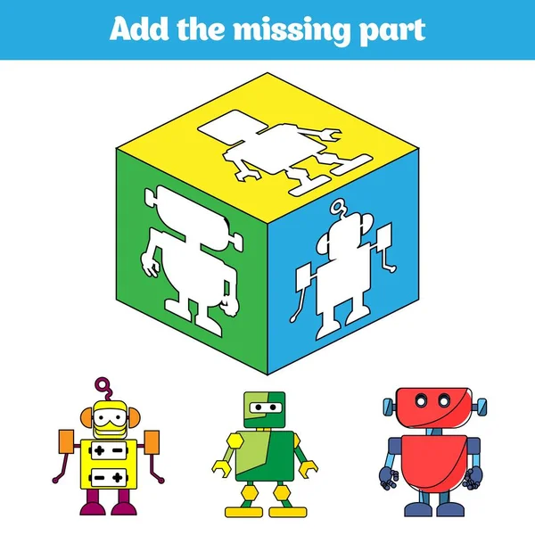 Jogo Puzzle Jogo Educacional Visual Para Crianças Tarefa Encontrar Partes — Vetor de Stock