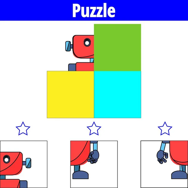 Jogo Puzzle Visual Educational Game Children Ficha Trabalho Para Pré — Vetor de Stock