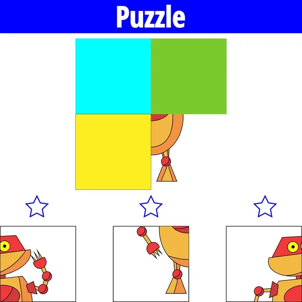 Puzzle Juego Visual Educativo Juego Para Niños Hoja Trabajo Para — Archivo Imágenes Vectoriales