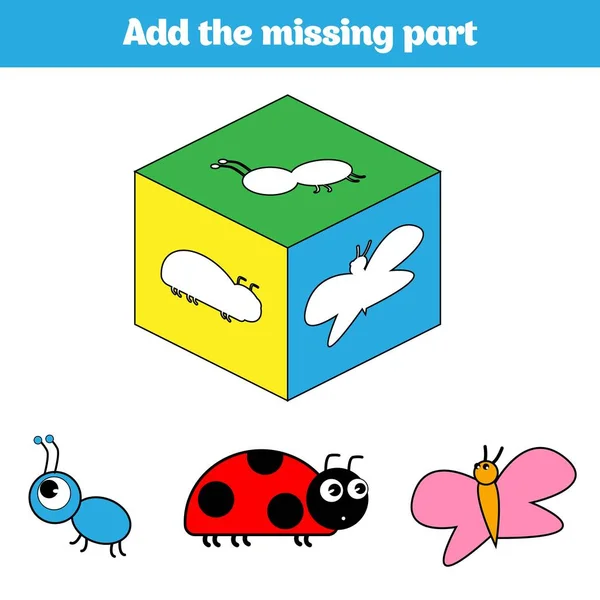 Jogo Puzzle Jogo Educacional Visual Para Crianças Tarefa Encontrar Partes —  Vetores de Stock