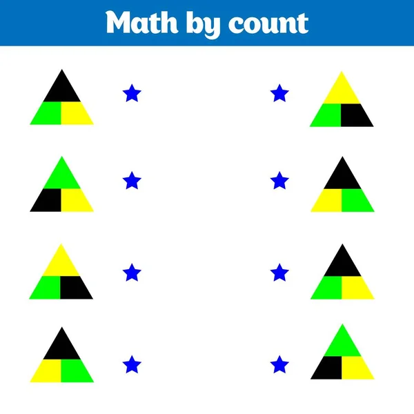 Juego Educativo Visual Para Niños Hoja Trabajo Para Niños Preescolares — Vector de stock