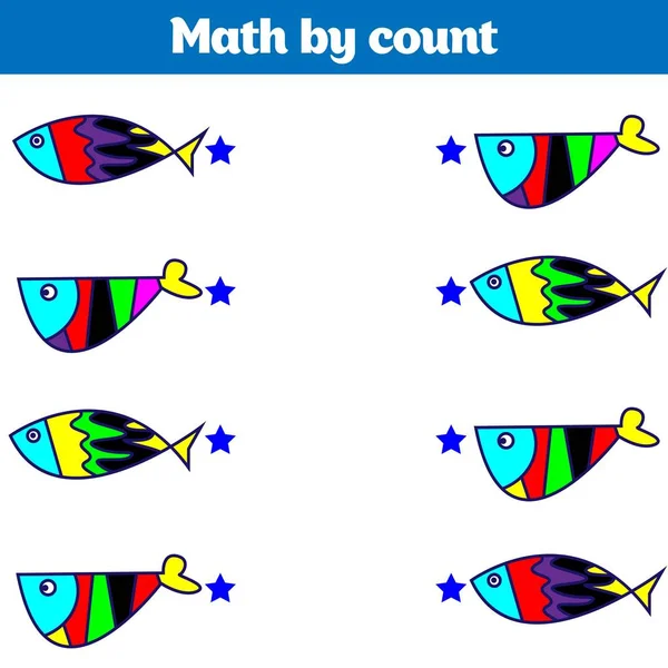 Jeu Éducatif Visuel Pour Les Enfants Feuille Travail Pour Enfants — Image vectorielle