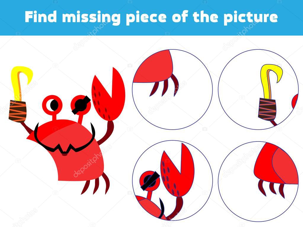 Matching children educational game. Match insects parts. Find missing puzzle. Activity for pre school years kids.