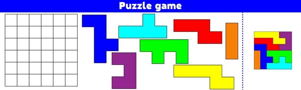 Jogo Puzzle Complete Padrão Educação Jogo Lógica Para Crianças Pré — Vetor de Stock