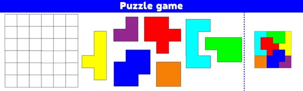 Logická Hra Kompletní Vzor Vzdělávání Logická Hra Pro Předškolní Děti — Stockový vektor
