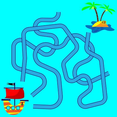 Yolları veya labirent Puzzle etkinlik oyunu çizgi film gösterimi. Çocuklar öğrenme oyunları toplama.