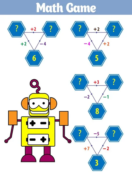 Mathématiques Jeu Éducatif Pour Les Enfants Illustration Vectorielle — Image vectorielle