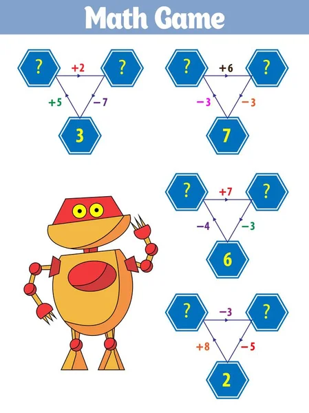 Εκπαιδευτικό Παιχνίδι Μαθηματικά Για Παιδιά Εικονογράφηση Διάνυσμα — Διανυσματικό Αρχείο