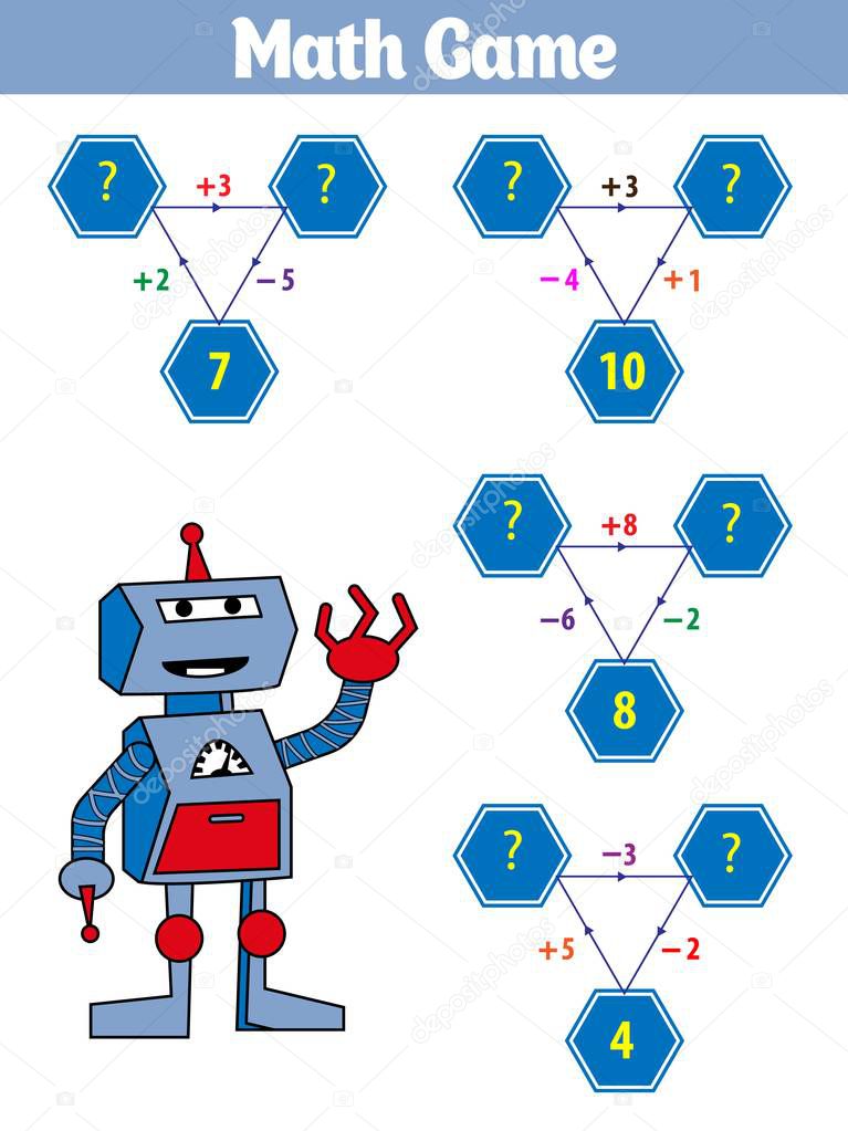 Mathematics educational game for children. Vector illustration.