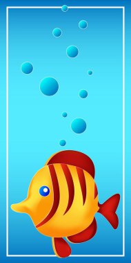 Yer işareti kavramı dergi, kitap, poster, Soyut, öğe balık. Mermaids tema vektör çizim.