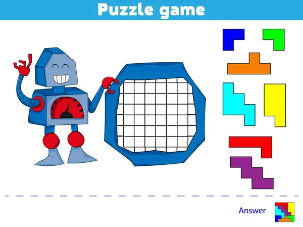 Puzzle Juego Completa Patrón Educación Juego Lógica Para Niños Edad — Archivo Imágenes Vectoriales