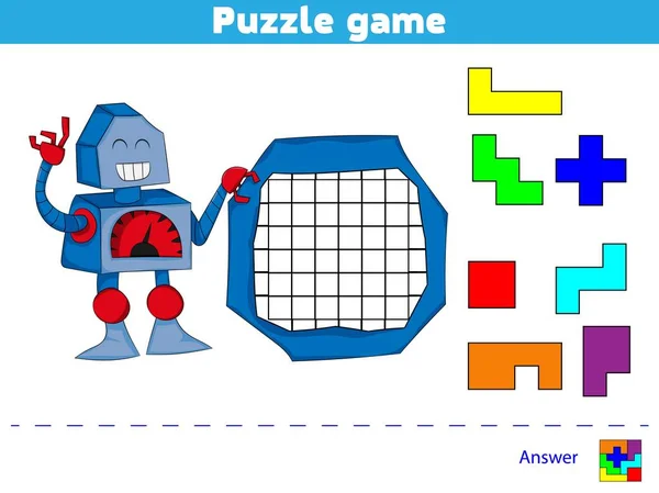Jeu Puzzle Complétez Modèle Education Jeu Logique Pour Les Enfants — Image vectorielle