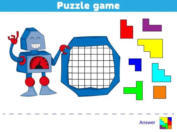 Puzzle Juego Completa Patrón Educación Juego Lógica Para Niños Edad — Archivo Imágenes Vectoriales