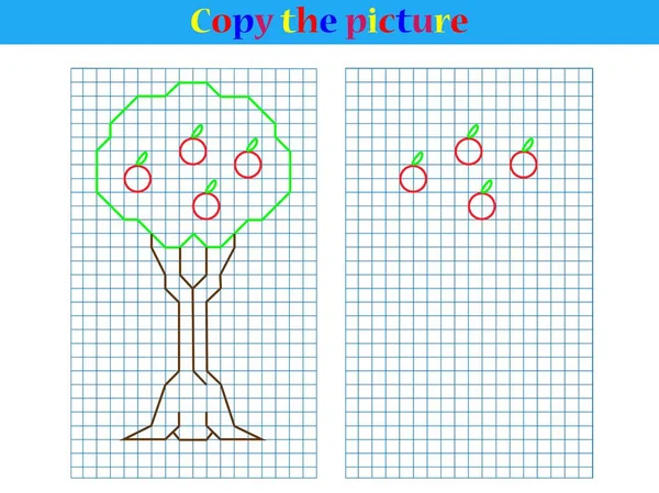 Zkopírujte Grafický Obrázek List Pro Děti Vektorové Ilustrace — Stockový vektor