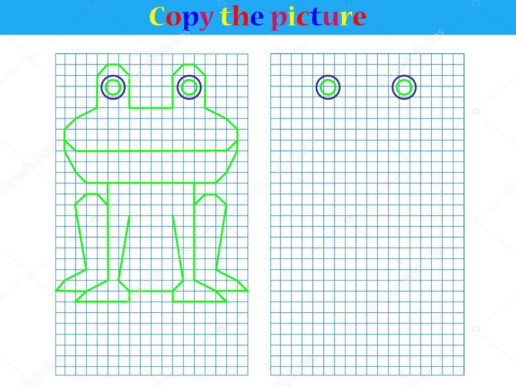 Copy the graphic picture. Worksheet for kids. Vector illustration. 
