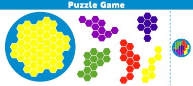 Puzzle oyunu. Desen tamamlayın. Eğitim mantığı okul öncesi çocuklar için oyun. Vektör çizim