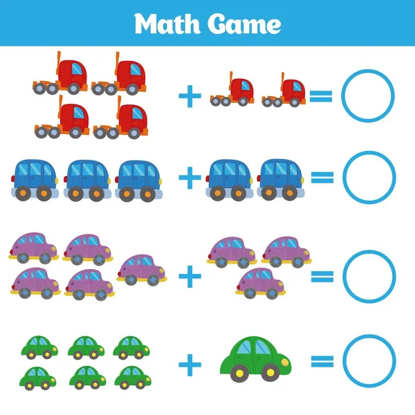 Математична освітня гра для дітей. Вивчення таблиці віднімання для дітей, підрахунок активності. Векторні ілюстрації — стоковий вектор