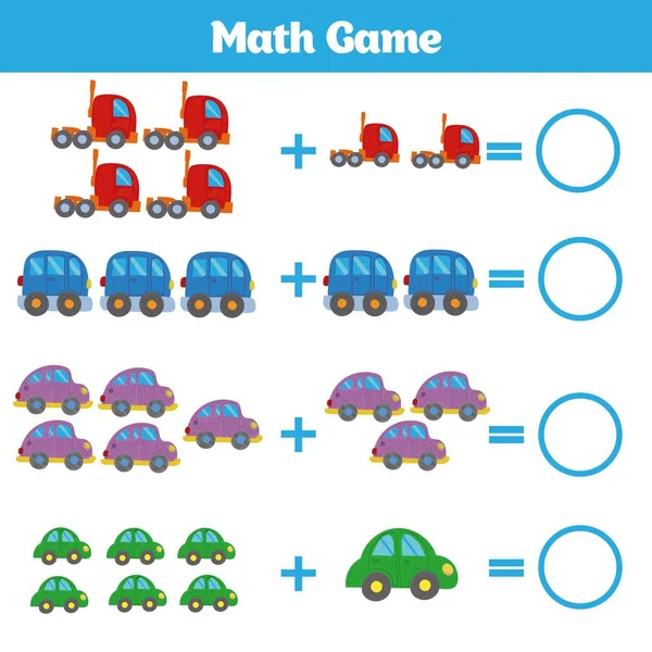 Matematica gioco educativo per bambini. Imparare foglio di lavoro sottrazione per i bambini, contando l'attività. Illustrazione vettoriale — Vettoriale Stock