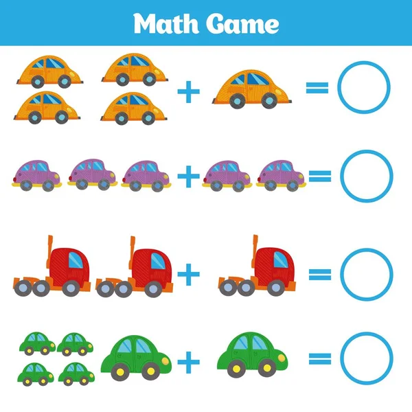 Matematica gioco educativo per bambini. Imparare foglio di lavoro sottrazione per i bambini, contando l'attività. Illustrazione vettoriale — Vettoriale Stock