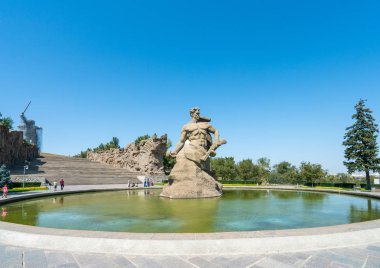 Volgograd, Rusya - 21 Ağustos 2019: Mamayev Kurgan'da Kahramanlar meydanı