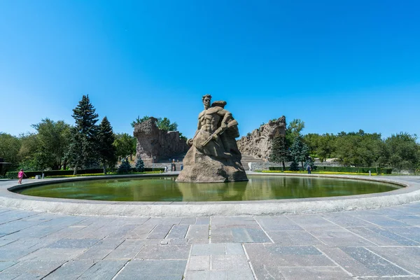Volgograd, Russia - August 21, 2019: Heroes square on Mamayev Kurgan — Stock Photo, Image