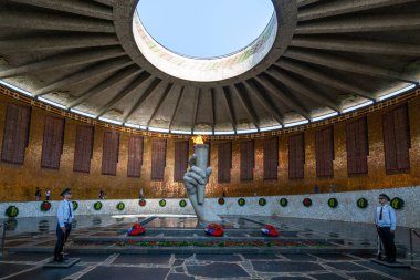 Volgograd, Rusya - 21 Ağustos 2019: Mamayev Kurgan'da Askeri Zafer Salonu