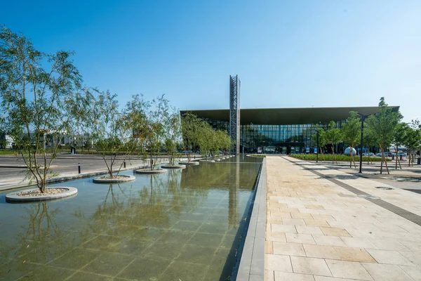 Saratov, Rusya - 20 Ağustos 2019: Gagarin Uluslararası Havaalanı, terminal görünümü