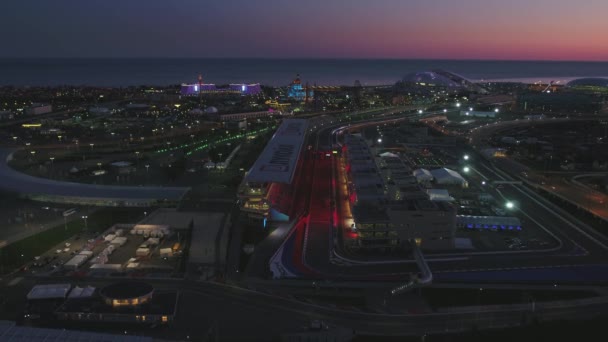 Olympic Park in Sochi and Formula 1 track — Stock video
