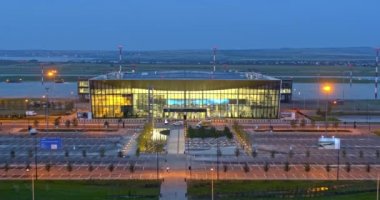 Saratov, Rusya - 20 Ağustos 2019: Gagarin Uluslararası Havaalanı