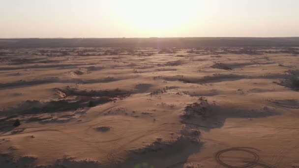Prachtige Natuur Zand Woestijn Bij Zonsondergang Rusland Regio Rostov — Stockvideo