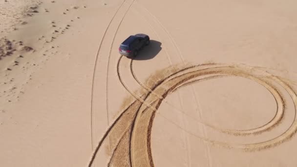 Morozovsky, Rostov Region, Russia - approx. April 2018: car in the sand desert — Stock Video