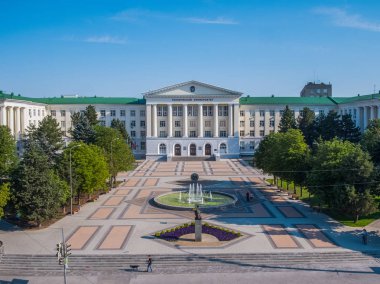 Rostov-on-Don, Rusya - Temmuz 2018: Don State Technical University - havadan görünüm