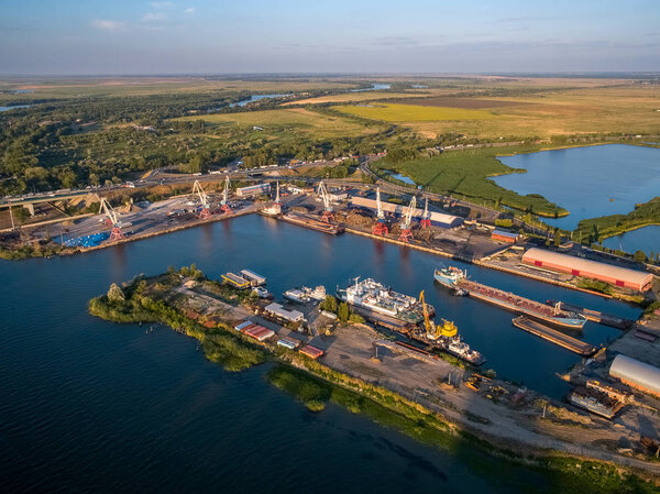 Rostov-on-Don, Russia - July 2018: Priboy shipyard - view from above