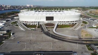 Rostov-on-Don, Rusya - 27 Nisan 2018: Rostov-Arena futbol stadyumu - öğleden sonra, insansız