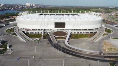 Rostov-on-Don, Rusya - 27 Nisan 2018: Rostov-Arena futbol stadyumu - öğleden sonra, insansız