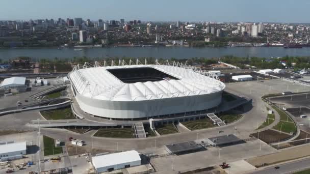 Rostov-sur-le-Don, Russie - 27 avril 2018 : vue depuis le copter du nouveau stade de football Rostov-Arena — Video