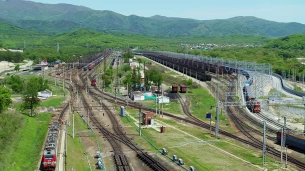 Nakhodka, Ρωσία-2019 Ιουνίου: Σιδηροδρομικός Σταθμός — Αρχείο Βίντεο